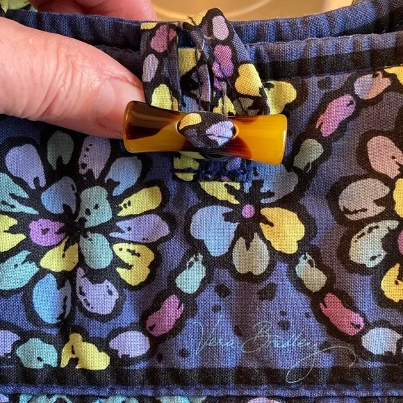 Vera Bradley Navy Quilted Floral Shoulder Tote - Picture 3 of 8